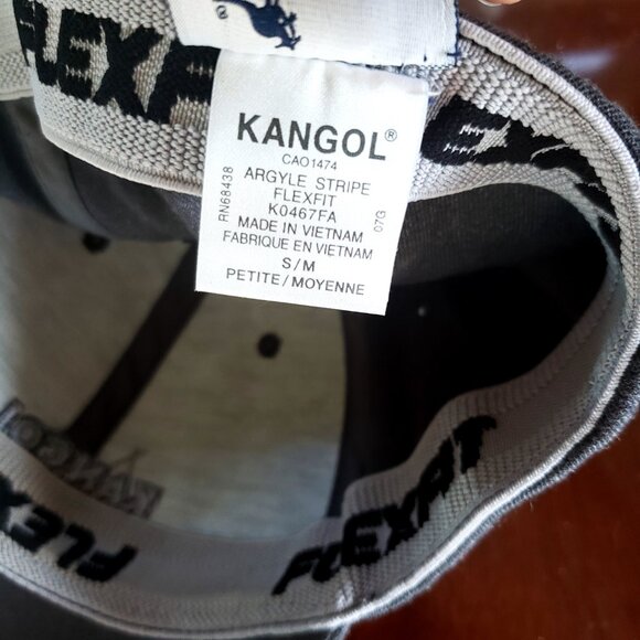 Kangol baseball cap with argyle pattern size S/M Flexfit Check logo Hat - Picture 3 of 13